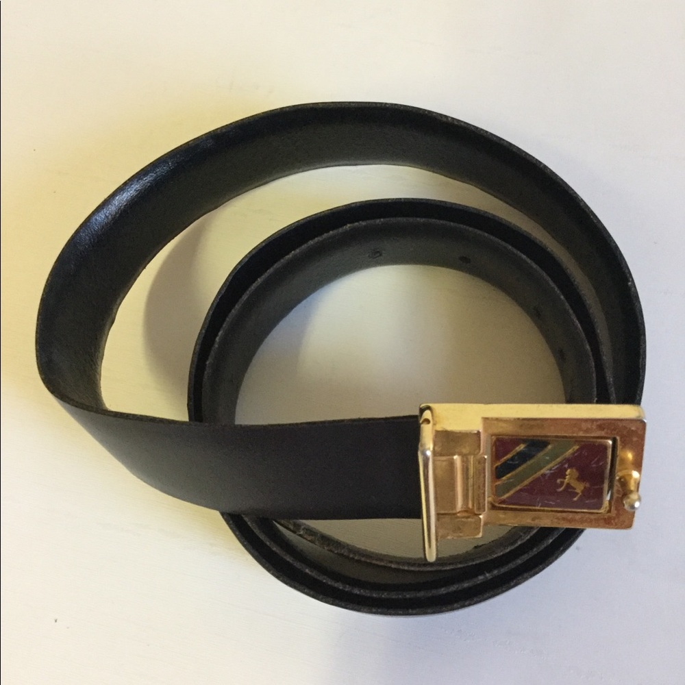 Buckle Ferrari Horse Leather UNISEX Belt VTG 60s